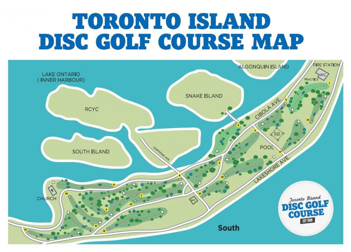 Mappa di Isole di Toronto campi da golf Toronto