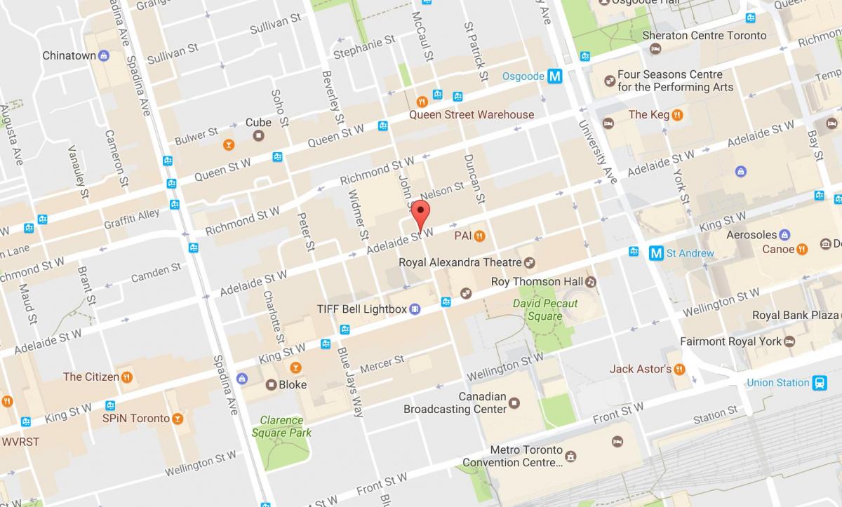 Mappa di John street Toronto