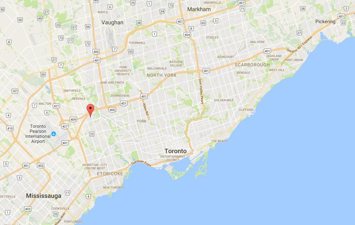 Mappa di Kingsview Villaggio del distretto di Toronto