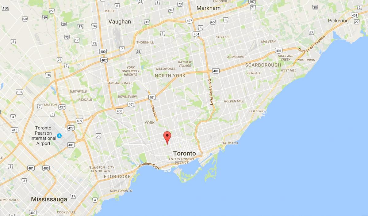 Mappa di Koreatown distretto di Toronto