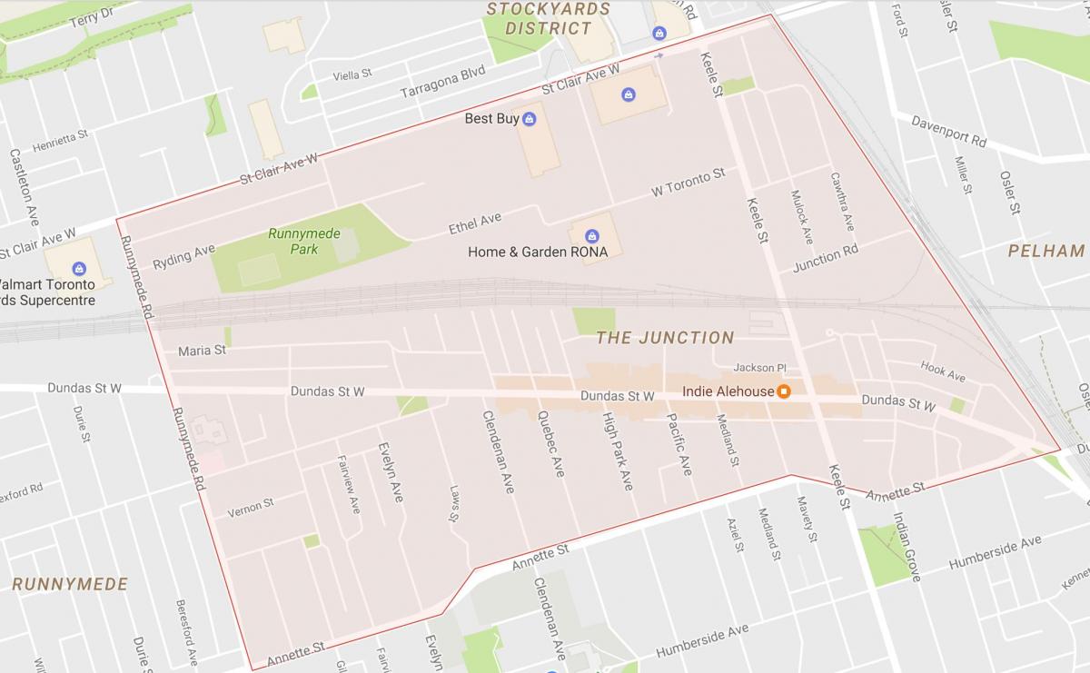 Mappa della Giunzione quartiere di Toronto