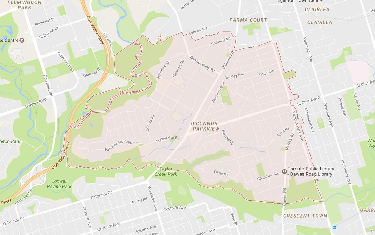 Mappa di La mulattiera quartiere di Toronto
