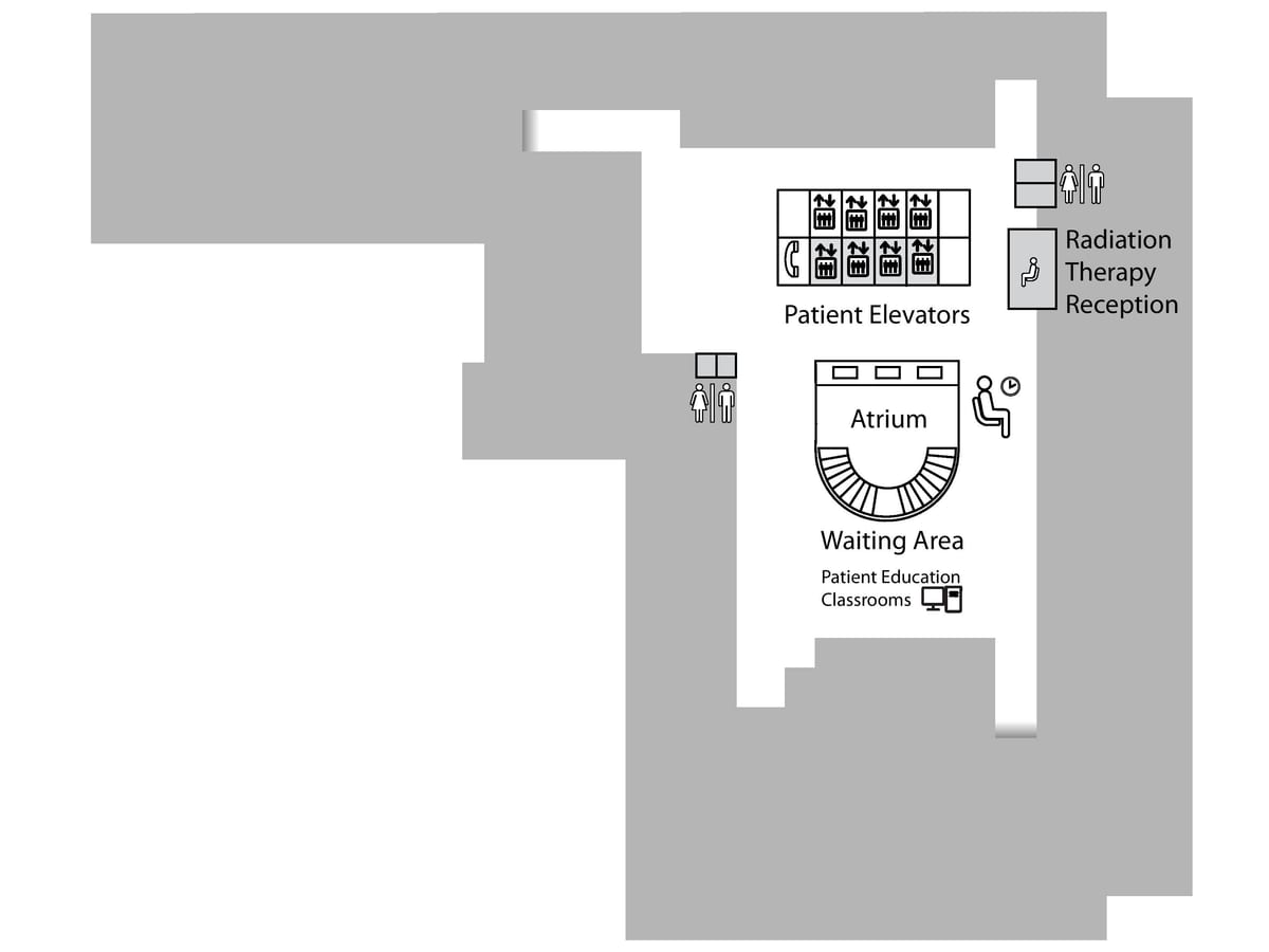Mappa della Principessa Margaret Cancer Centre di Toronto, 1 ° piano Sotto (B1)
