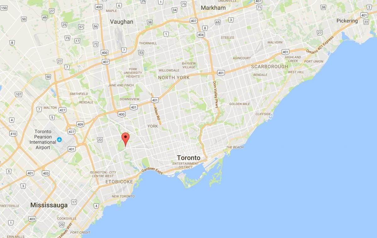 Mappa di Lambton distretto di Toronto