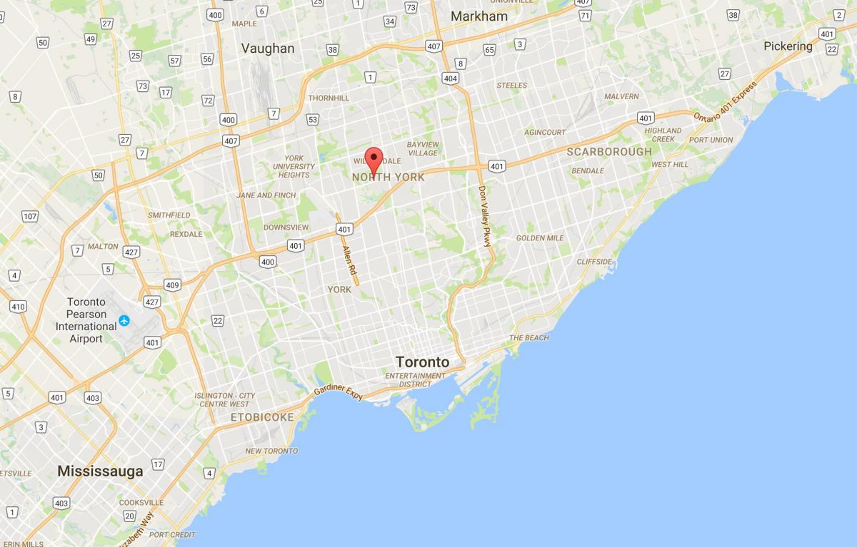 Mappa di Lansing distretto di Toronto