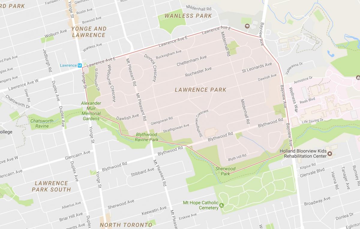 Mappa di Lawrence Park nel quartiere di Toronto