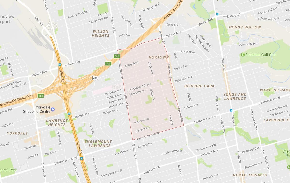 Mappa di Ledbury Park nel quartiere di Toronto