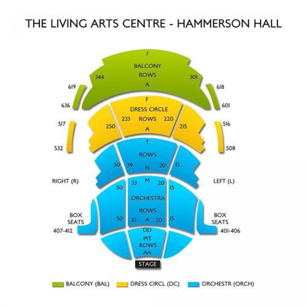 Mappa di Living Arts Centre Hammerson hall