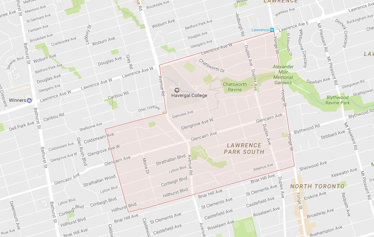 Mappa di Lytton Park nel quartiere di Toronto