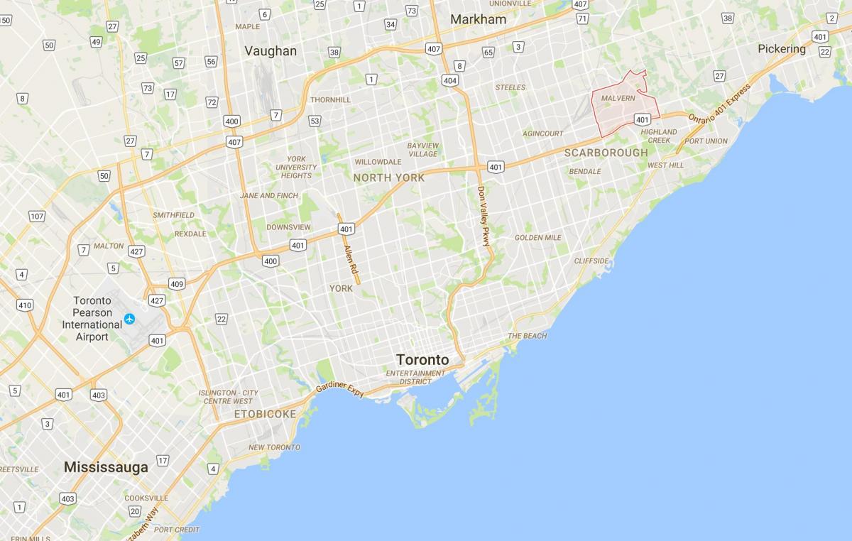Mappa di Malvern, distretto di Toronto