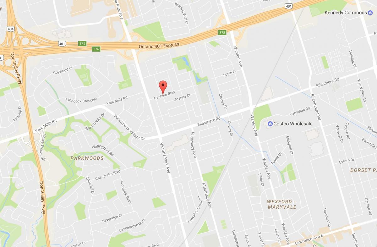 Mappa di Maryvalen eighbourhood Toronto