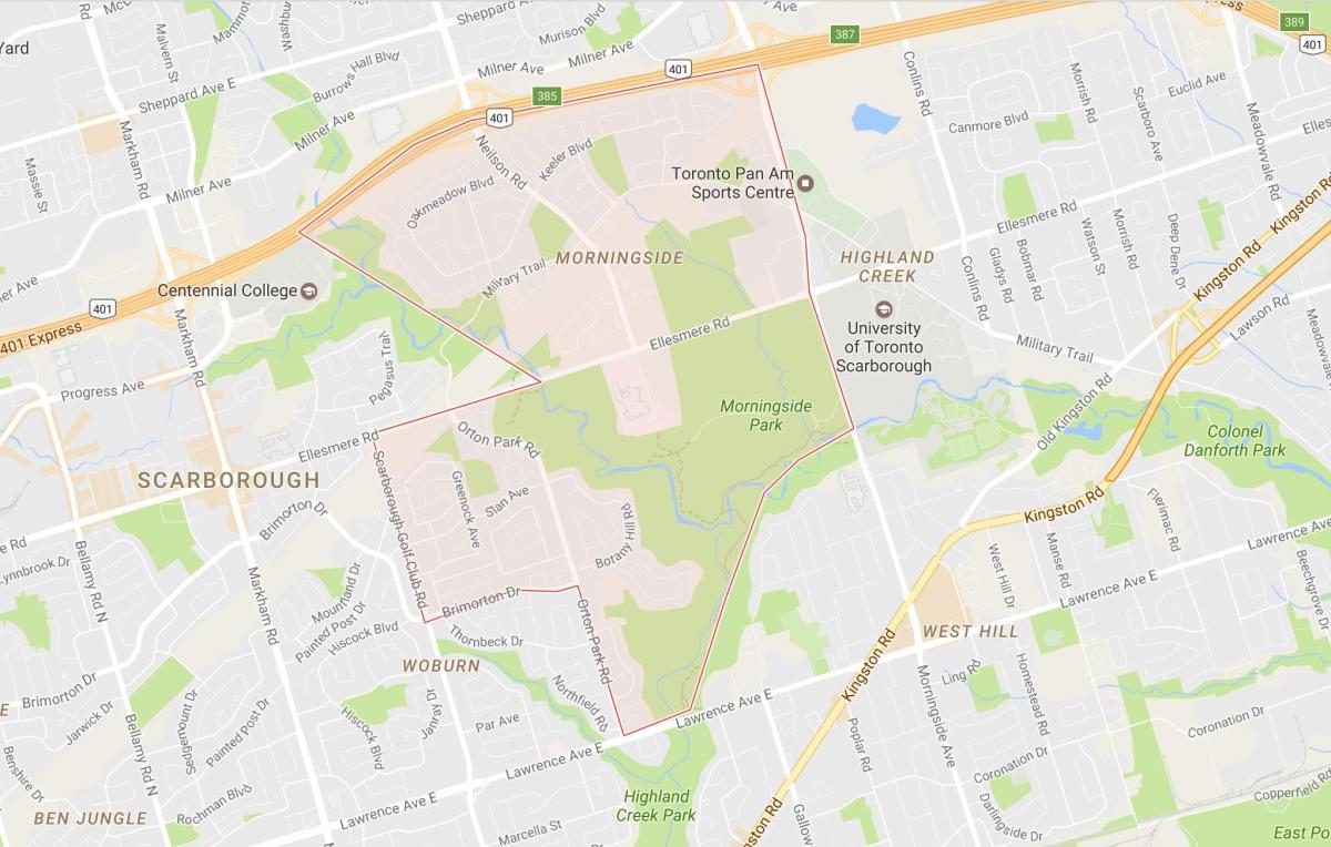 Mappa di Morningside quartiere di Toronto