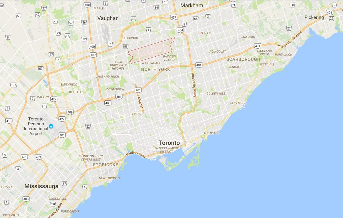 Mappa di Newtonbrook distretto di Toronto