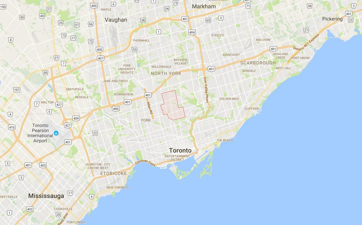 Mappa di North district di Toronto