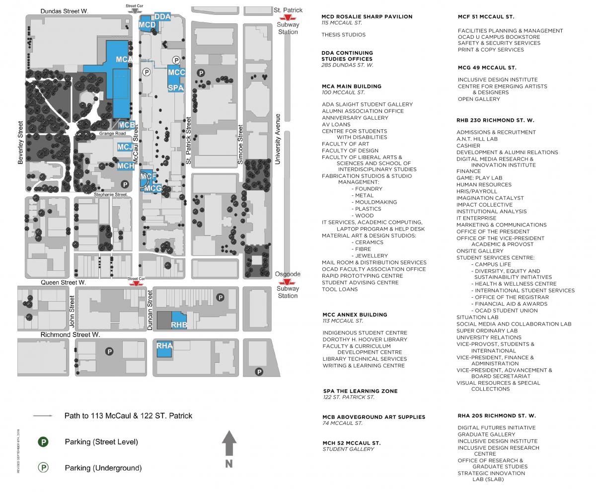Mappa di OCAD Università di Toronto