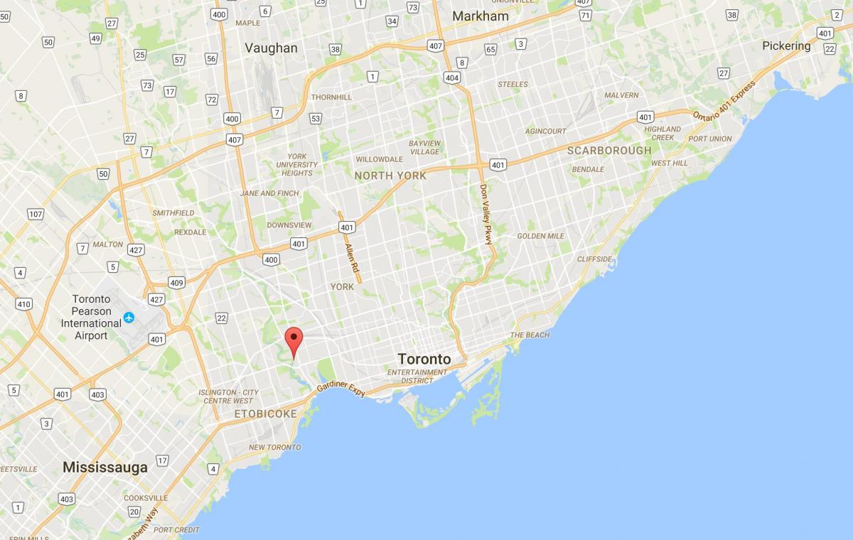 Mappa di Old Mill district di Toronto