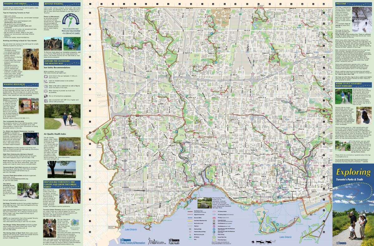 La mappa dei parchi e sentieri West Toronto