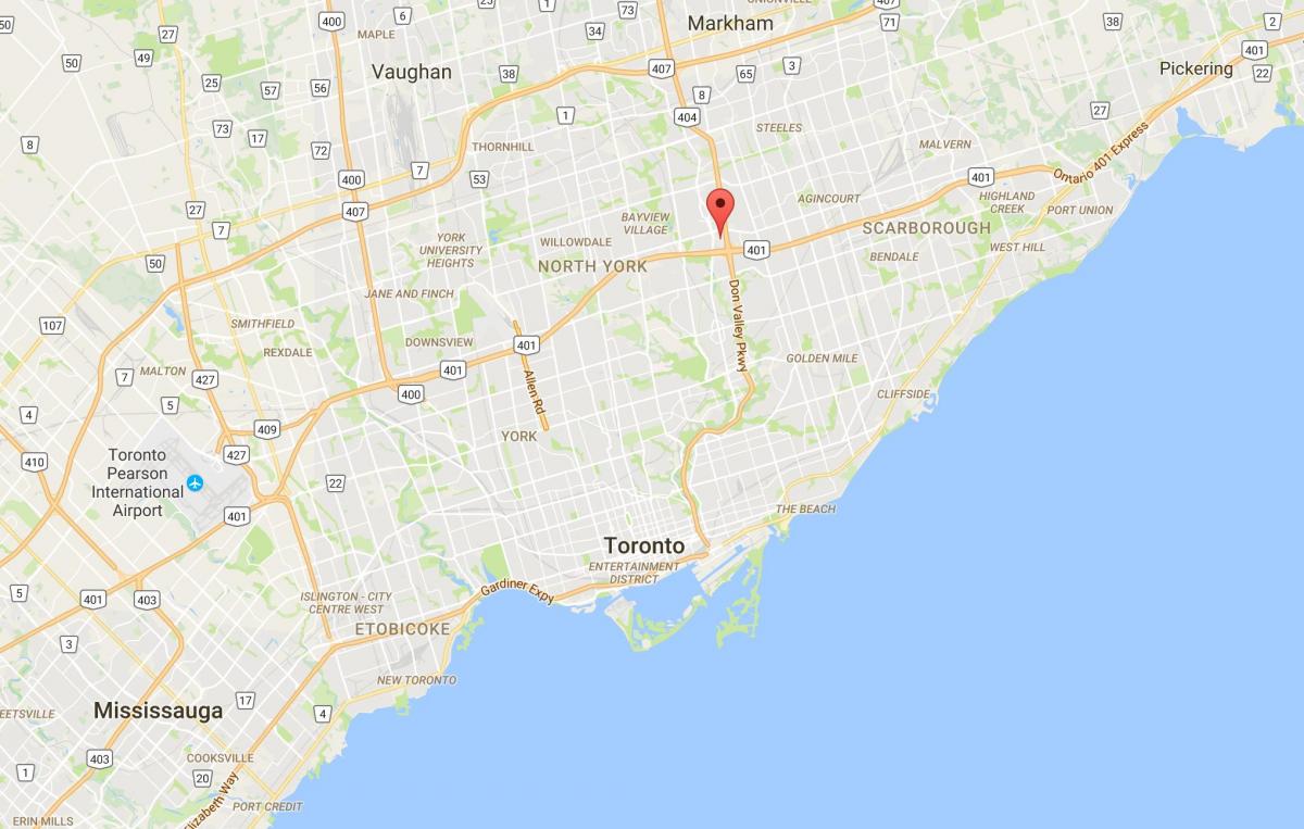 Mappa di Parkway Foresta del distretto di Toronto