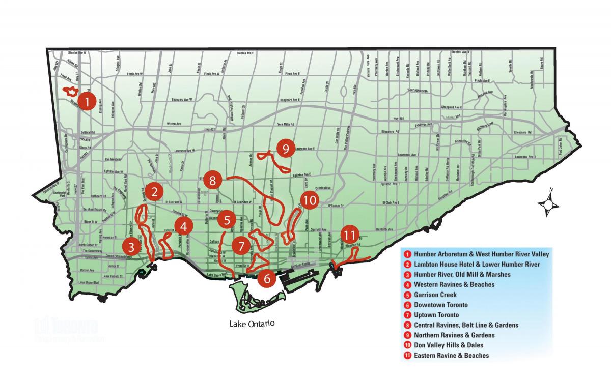 Mappa di passeggiata di scoperta di Toronto
