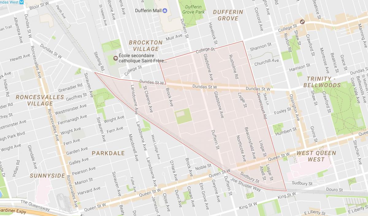 Mappa di Poco Portogallo quartiere di Toronto