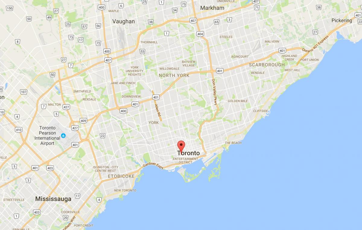 Mappa di distretto di Chinatown di Toronto