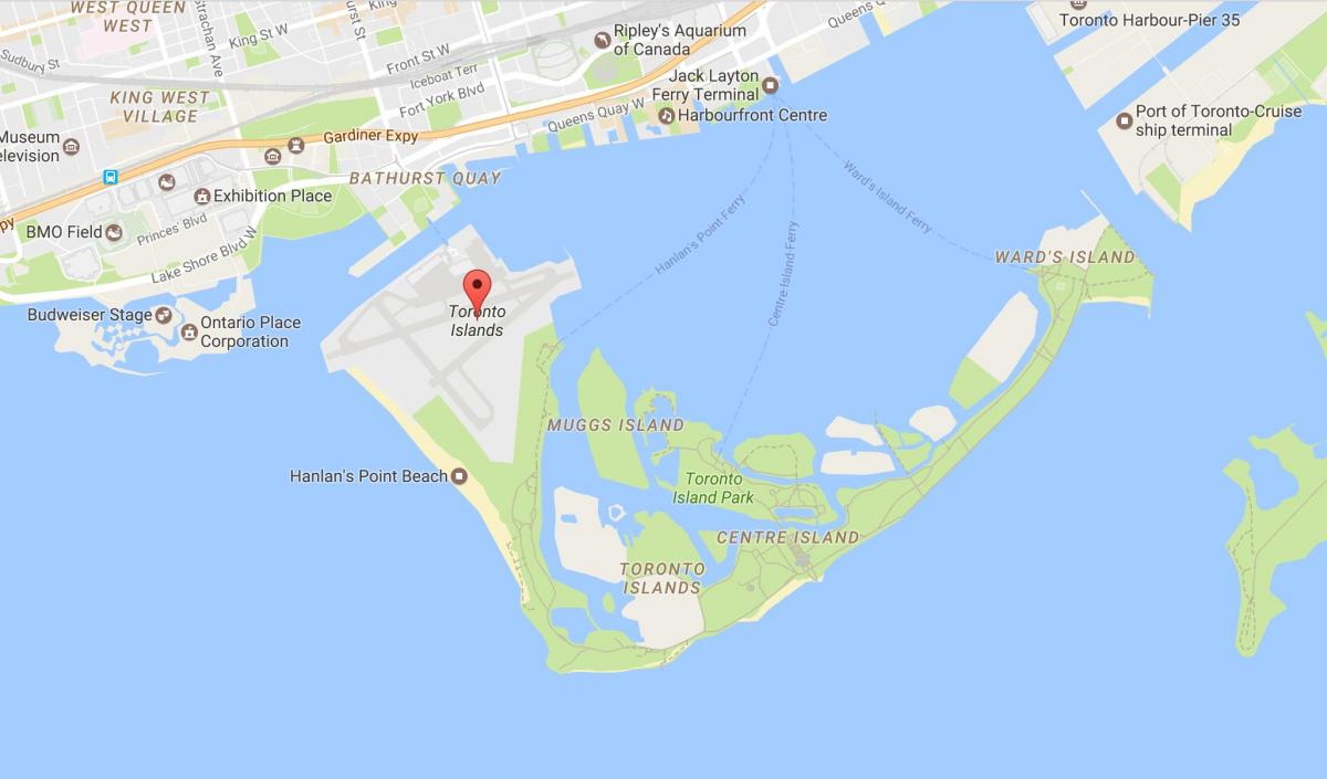 Mappa di vicinato Isole di Toronto quartiere di Toronto