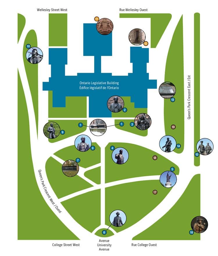 Mappa di Queen's Park di Toronto
