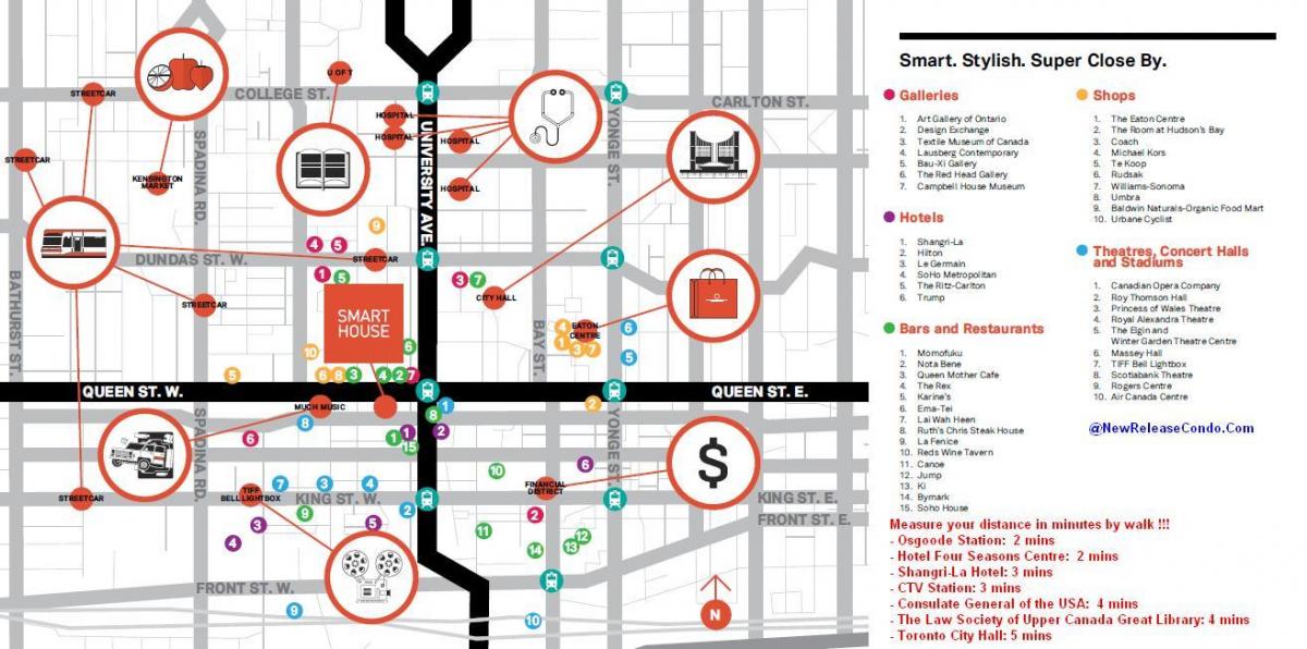 Mappa di Queen street Toronto