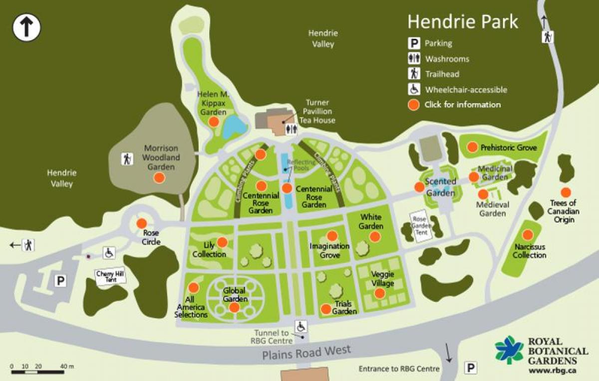 Mappa di RBG Hendrie Parco