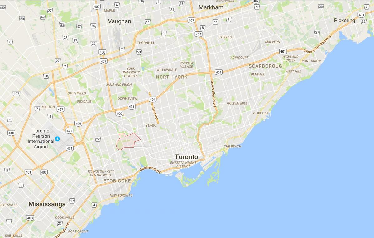 Mappa di Rockcliffe–Smythe distretto di Toronto