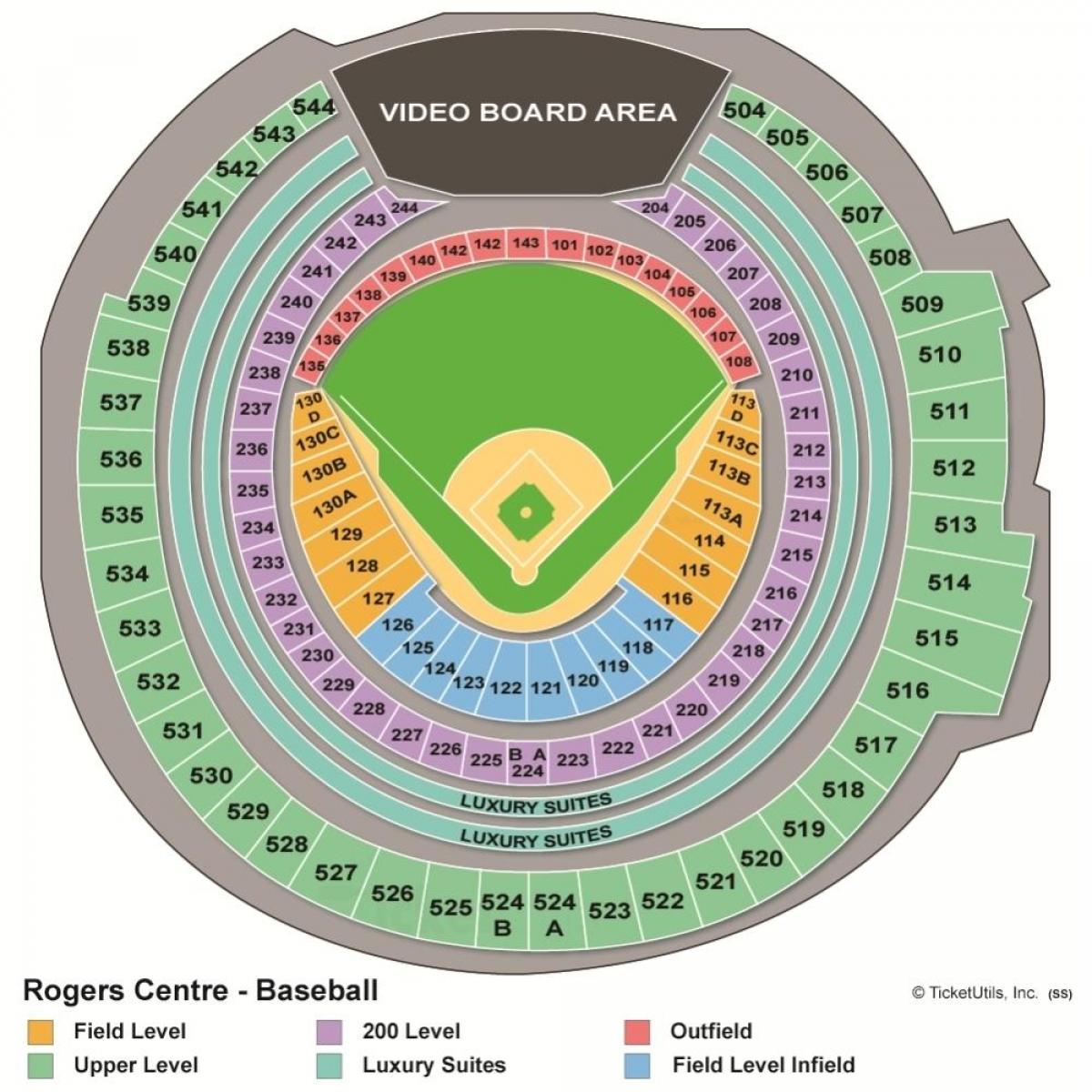 Mappa di Rogers centre di baseball