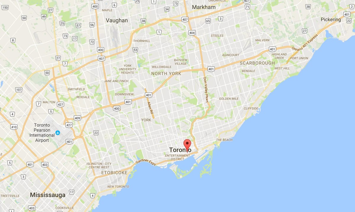 Mappa di San Lorenzo, quartiere di Toronto