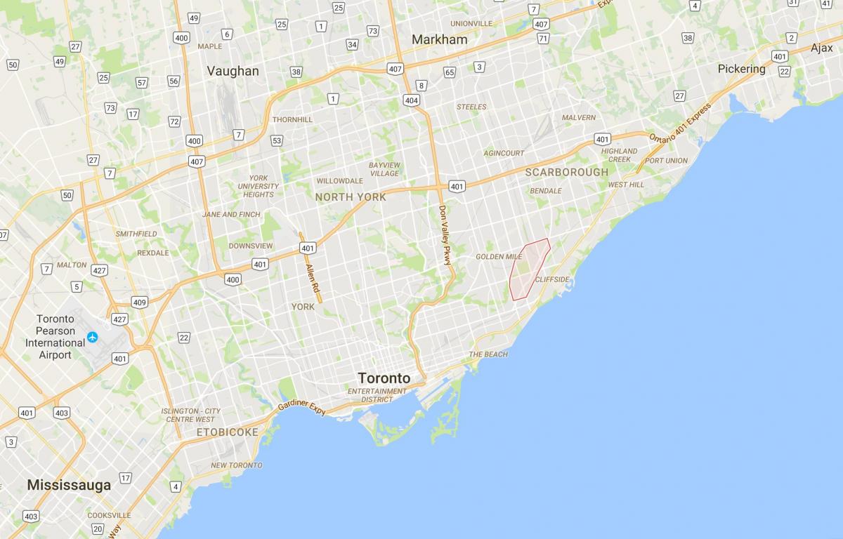 Mappa di Scarborough Junctiondistrict Toronto