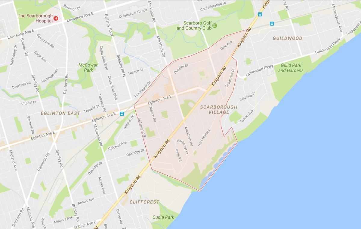 Mappa di Scarborough Villaggio quartiere di Toronto