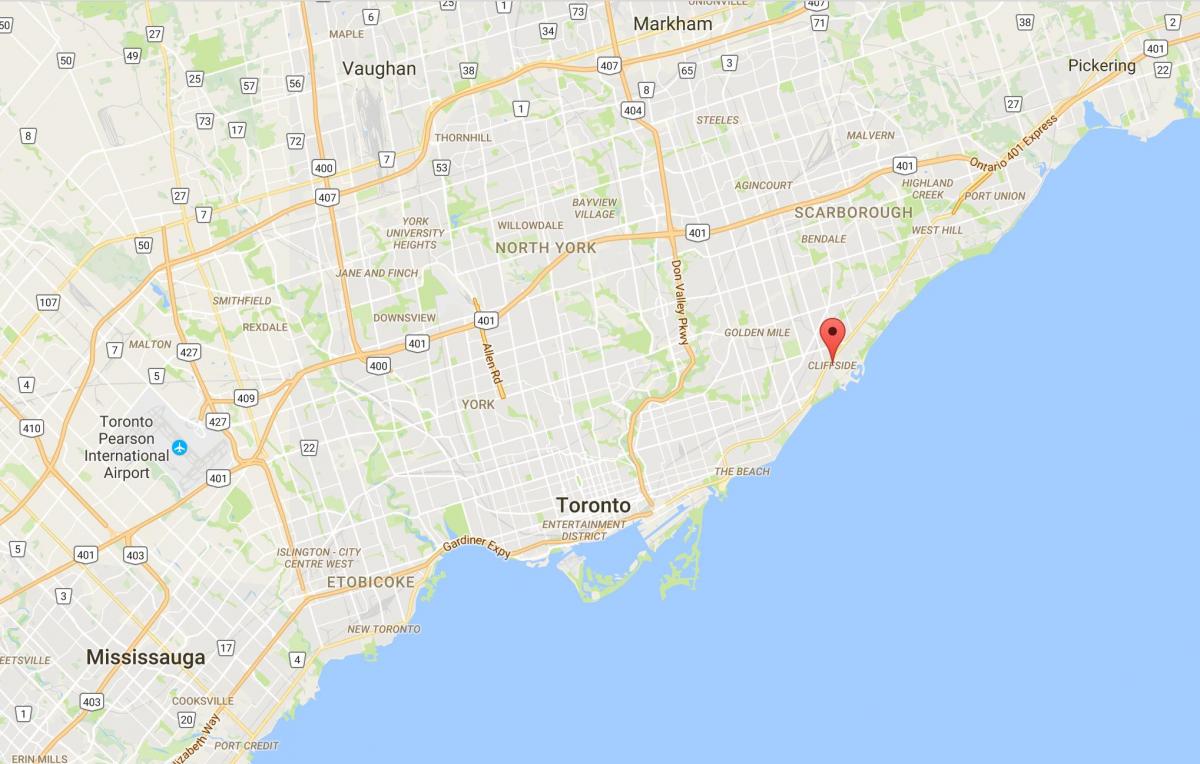 Mappa di Scogliera distretto di Toronto