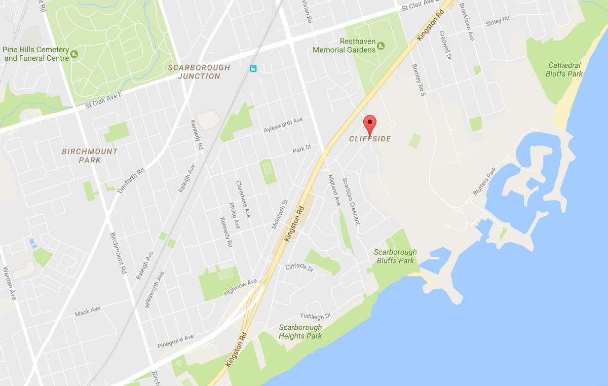 Mappa di Scogliera quartiere di Toronto
