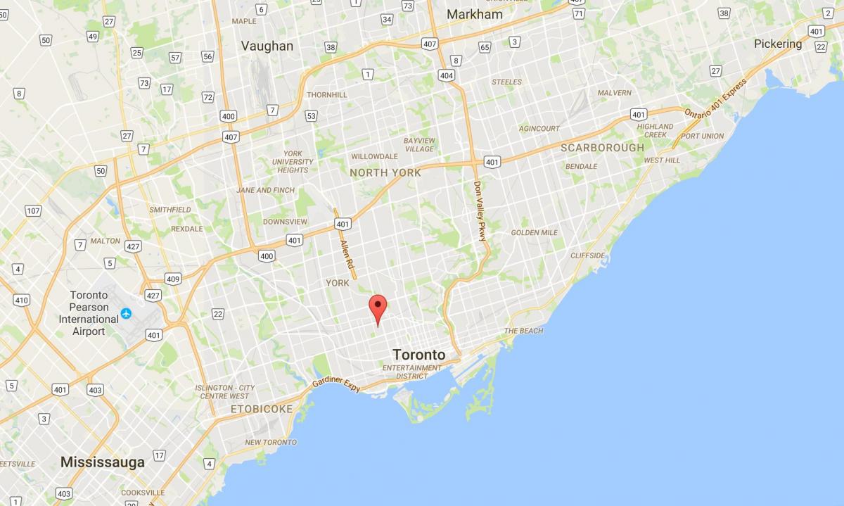 Mappa di Seaton Villaggio del distretto di Toronto