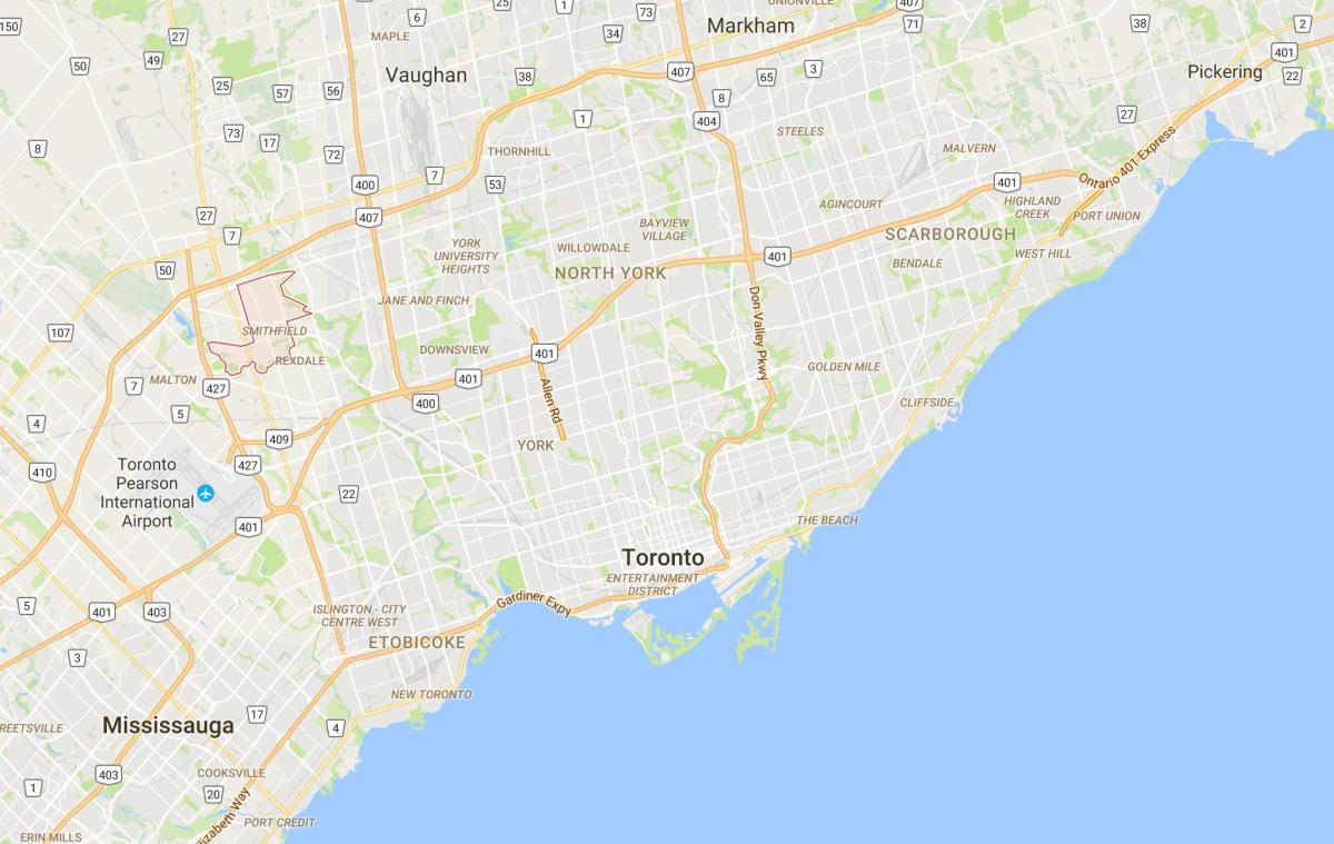 Mappa di Smithfielddistrict Toronto