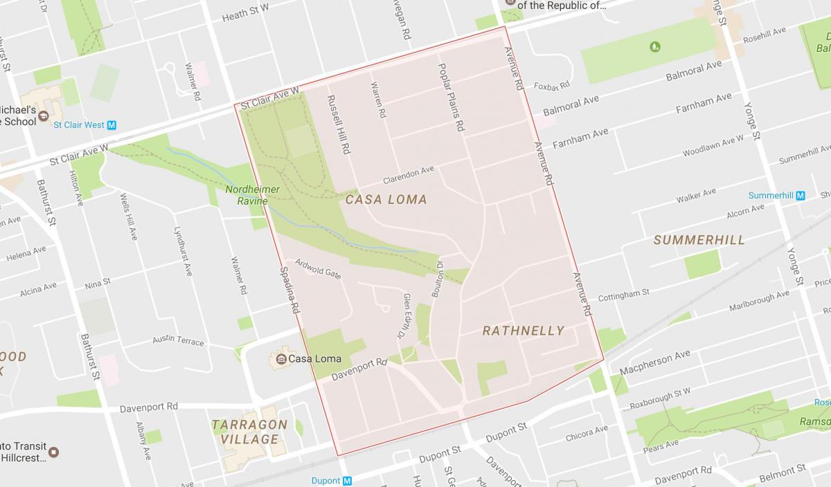 Mappa di South Hill Toronto