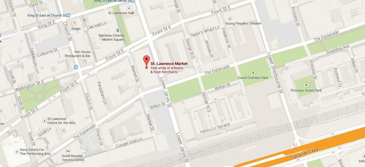 Mappa di St Lawrence market