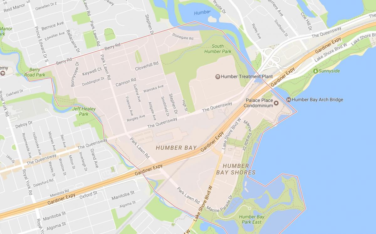 Mappa di Stonegate-Queensway di vicinato di vicinato Toronto