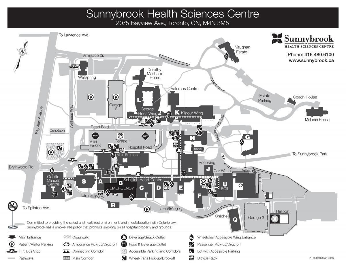Mappa di Sunnybrook Health sciences centre - SHSC