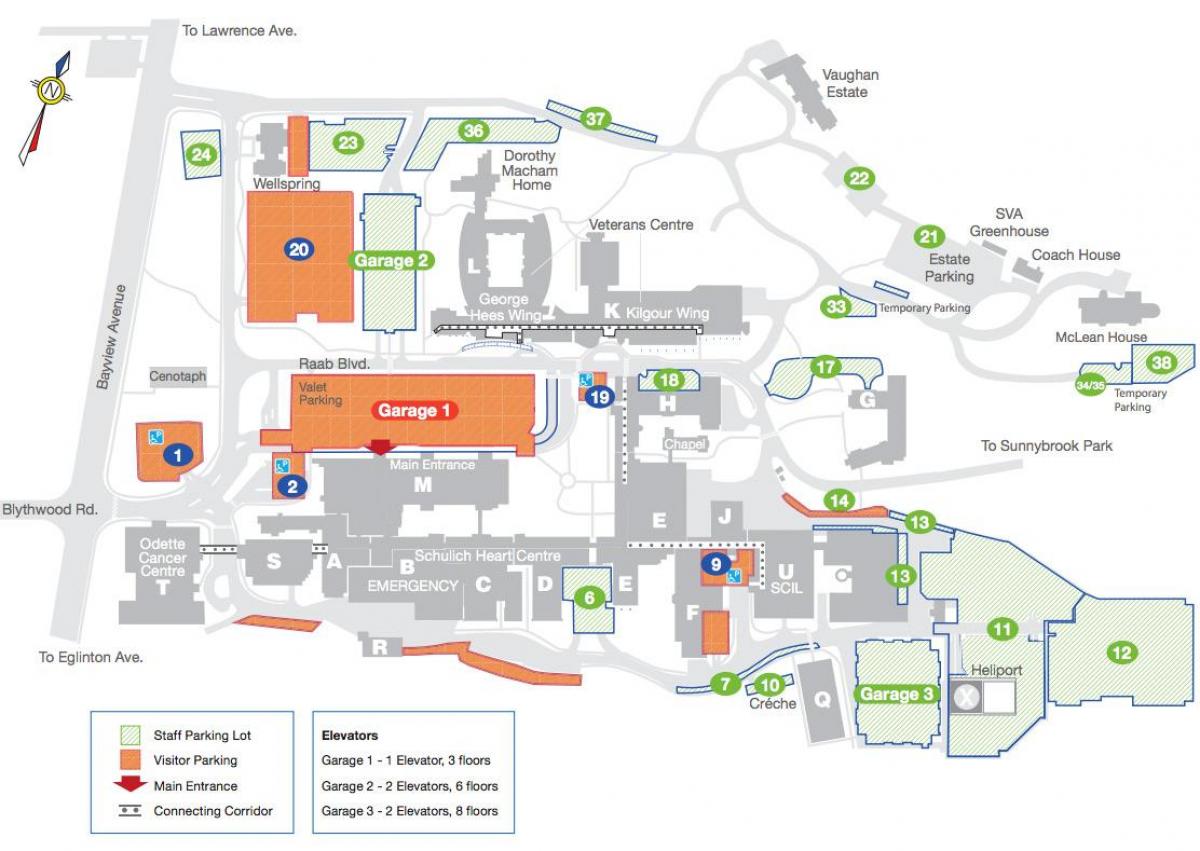 Mappa di Sunnybrook Hospital