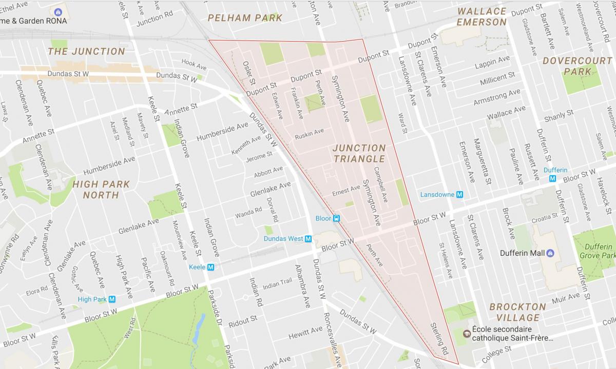 Mappa di Giunzione Triangolo quartiere di Toronto