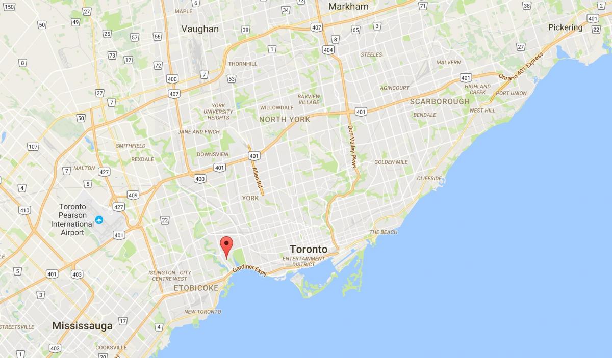 Mappa di Swansea distretto di Toronto