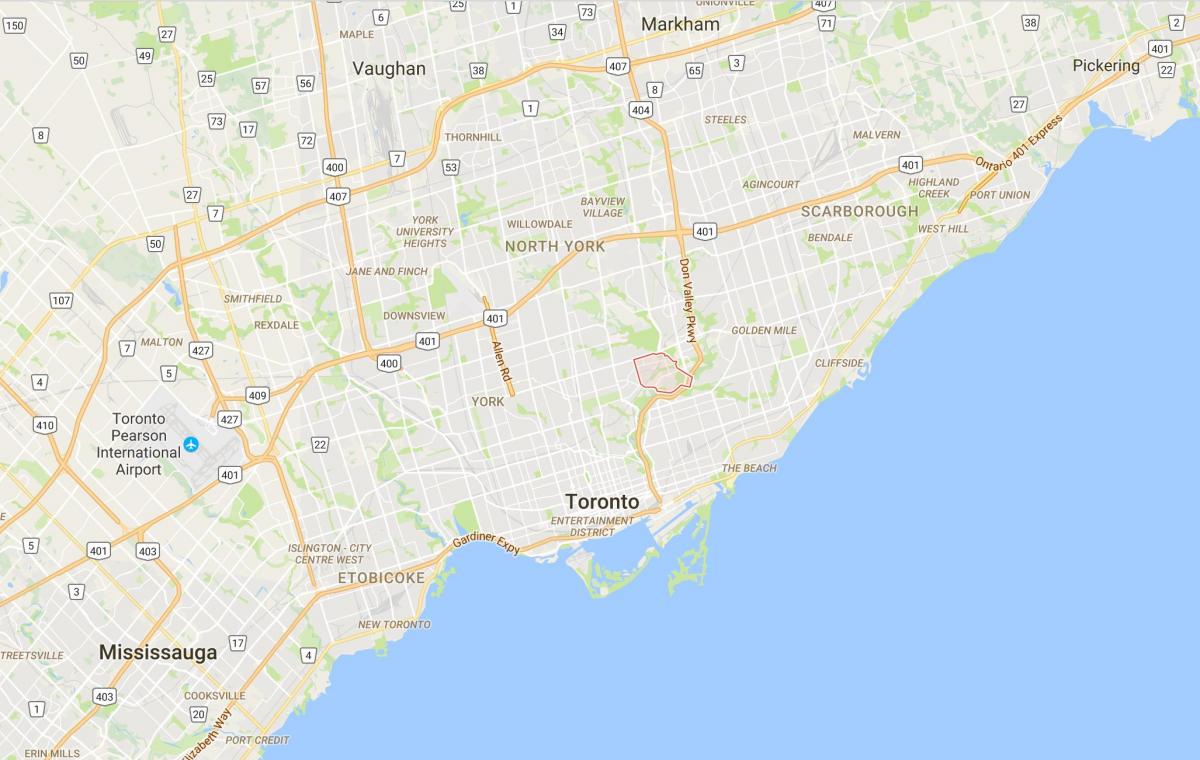 Mappa di Thorncliffe Park district di Toronto