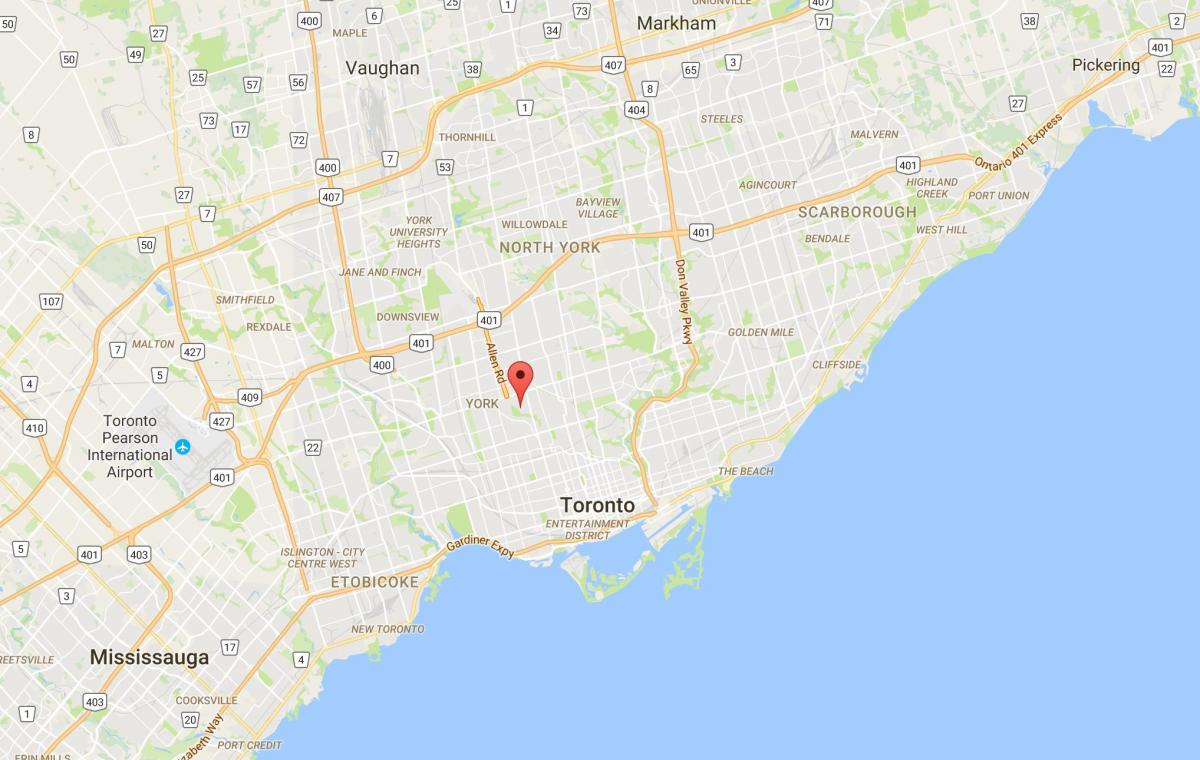 Mappa di Tichester distretto di Toronto