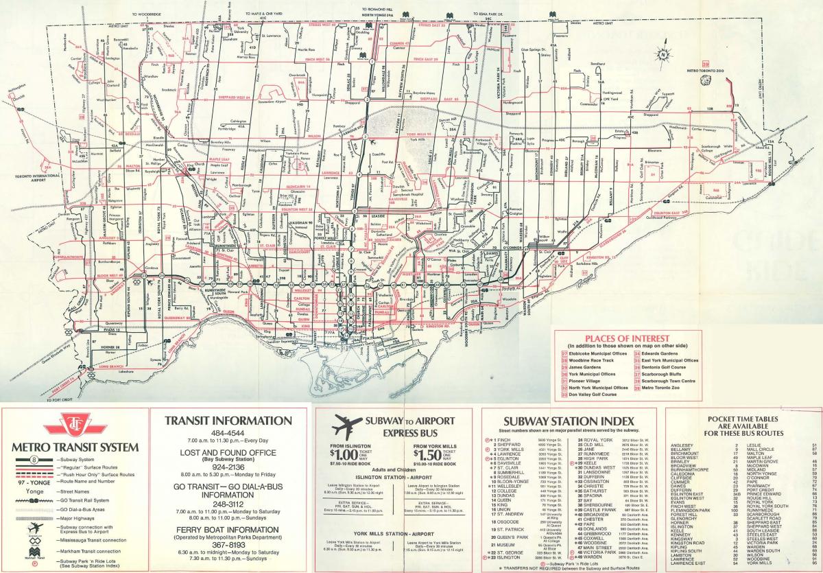 Mappa di Toronto 1976