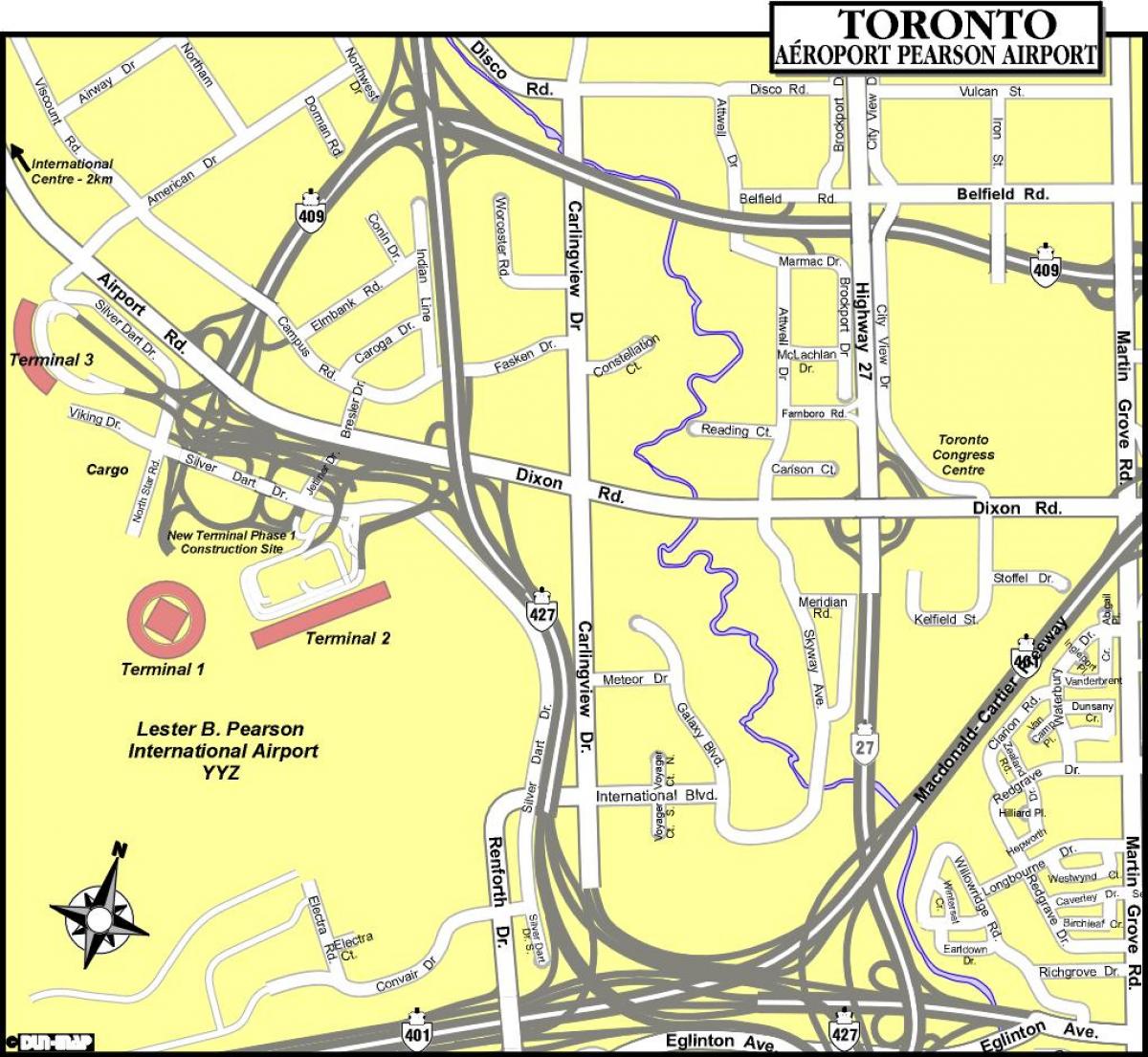 Mappa di Toronto aeroporti