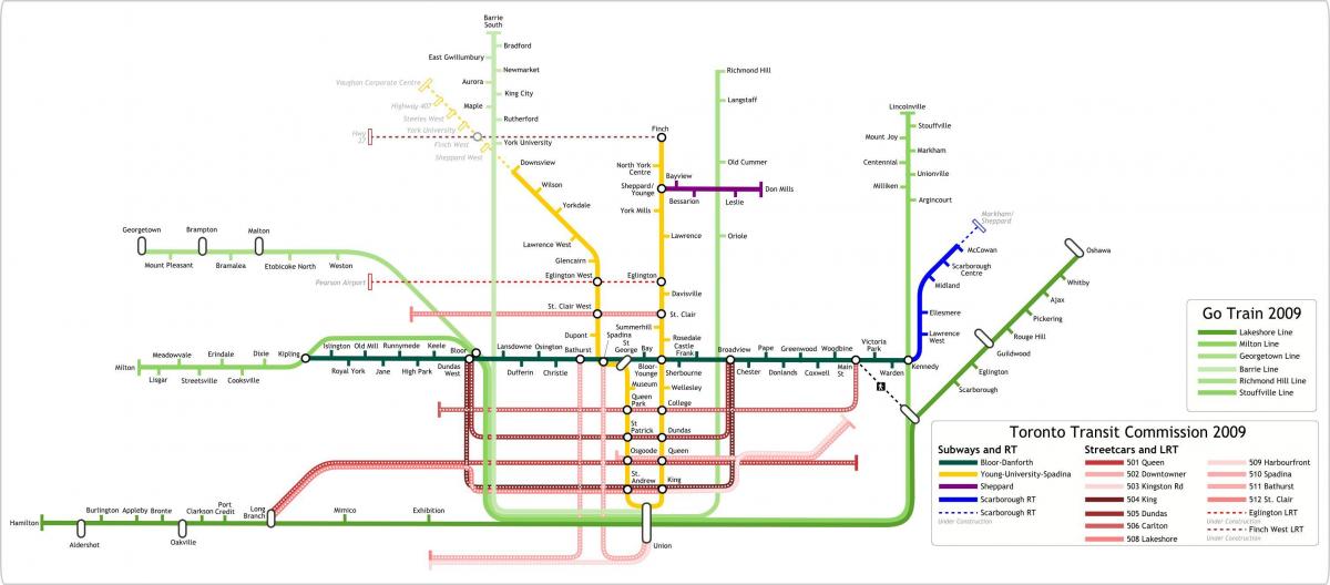 Mappa di Toronto Andare in Treno